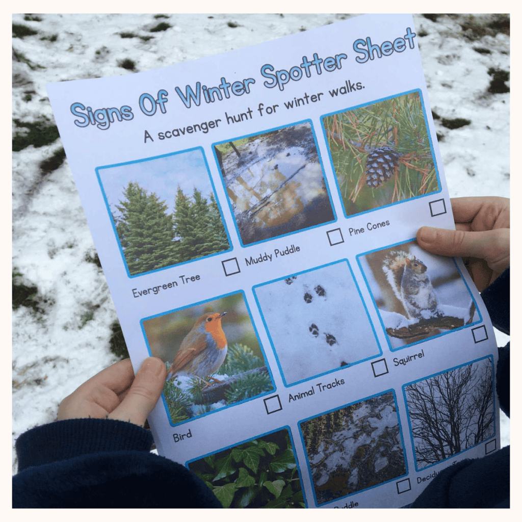 signs of winter scavenger hunt